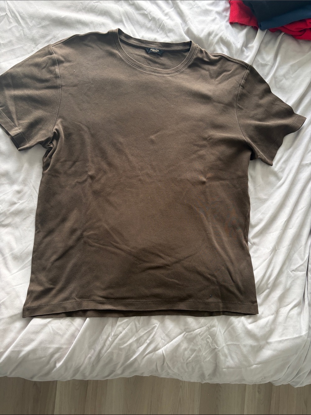 Massimo Dutti Brown Crew Neck Short Sleeve T‑Shirt